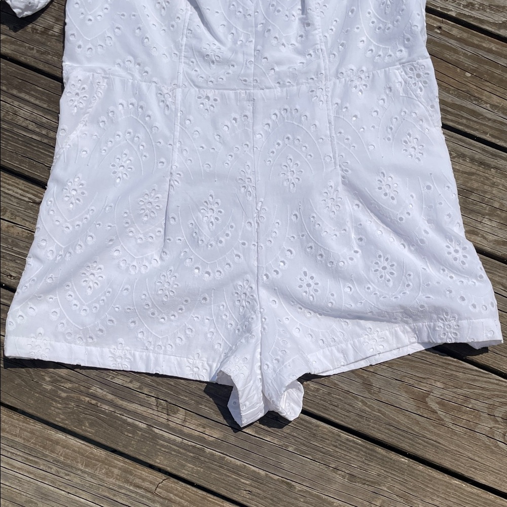 Express White Eyelet Romper - Picture 5 of 16